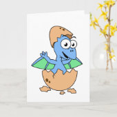 Schattigee afbeelding van een Baby-pterodactylus. Kaart (Gele Bloem)