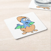 Schattigee afbeelding van een Baby-pterodactylus. Kartonnen Onderzetters (Schuin)