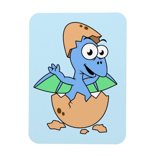 Schattigee afbeelding van een Baby-pterodactylus. Magneet (Verticaal)