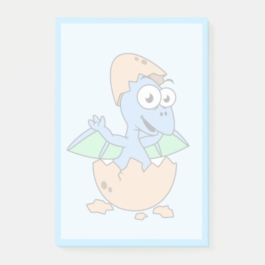 Schattigee afbeelding van een Baby-pterodactylus. Post-it® Notes (Voorkant)