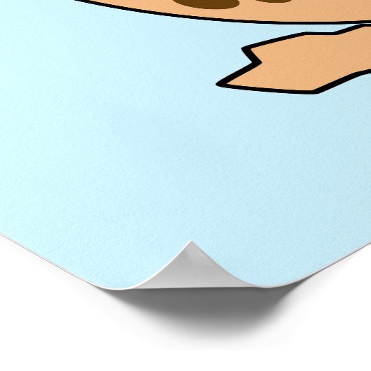 Schattigee afbeelding van een Baby-pterodactylus. Poster (Hoek)