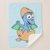 Schattigee afbeelding van een Baby-pterodactylus. Sherpa Deken (Voorkant)