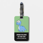 Schattigee afbeelding van een brontosaurus. bagagelabel (Achterkant verticaal)