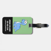 Schattigee afbeelding van een brontosaurus. bagagelabel (Achterkant horizontaal)