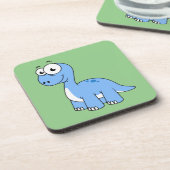 Schattigee afbeelding van een brontosaurus. bier onderzetter (Linkerzijde)