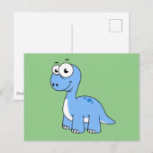 Schattigee afbeelding van een brontosaurus. briefkaart (Voorkant / Achterkant)
