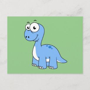 Schattigee afbeelding van een brontosaurus. briefkaart