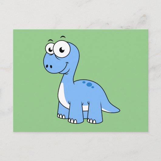 Schattigee afbeelding van een brontosaurus. briefkaart (Voorkant)