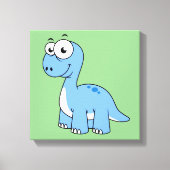 Schattigee afbeelding van een brontosaurus. canvas afdruk (Voorkant)