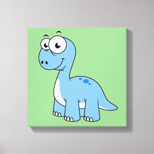 Schattigee afbeelding van een brontosaurus. canvas afdruk (Voorkant)