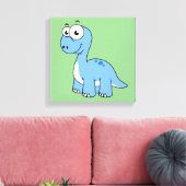 Schattigee afbeelding van een brontosaurus. canvas afdruk (Insitu (Woonkamer))