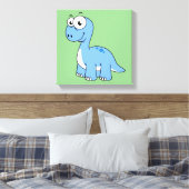Schattigee afbeelding van een brontosaurus. canvas afdruk (Insitu (Slaapkamer))