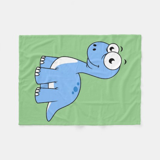 Schattigee afbeelding van een brontosaurus. fleece deken (Voorkant (Horizontaal))