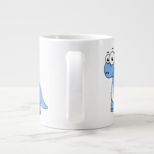 Schattigee afbeelding van een brontosaurus. grote koffiekop (Achterkant)