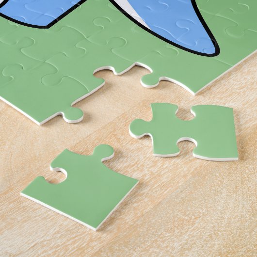 Schattigee afbeelding van een brontosaurus. legpuzzel (Zijkant)