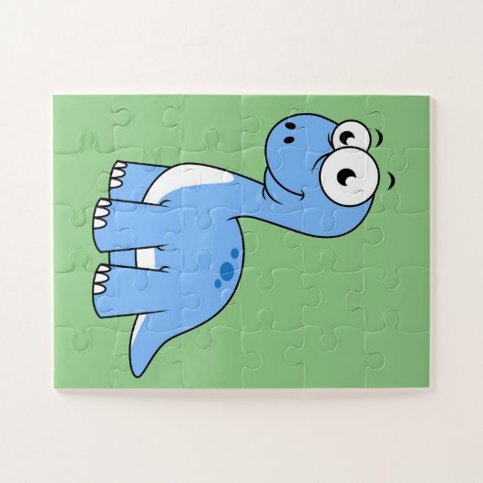Schattigee afbeelding van een brontosaurus. legpuzzel (Horizontaal)
