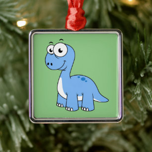 Schattigee afbeelding van een brontosaurus. metalen ornament
