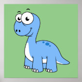 Schattigee afbeelding van een brontosaurus. poster (Voorkant)