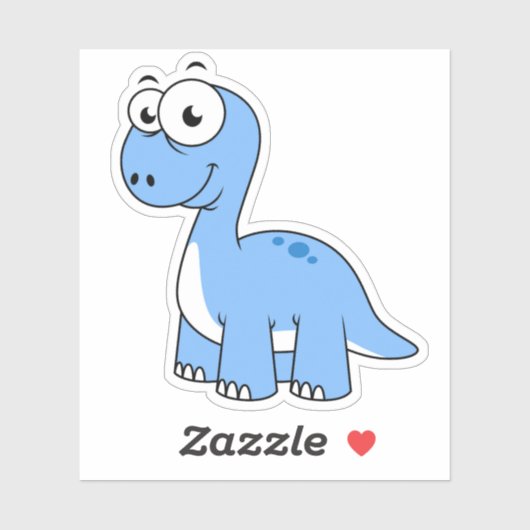 Schattigee afbeelding van een brontosaurus. sticker (Vel)
