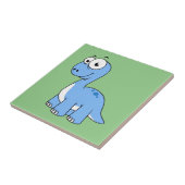 Schattigee afbeelding van een brontosaurus. tegeltje (Zijkant)