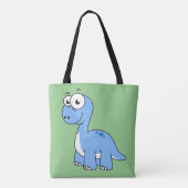 Schattigee afbeelding van een brontosaurus. tote bag (Achterkant)