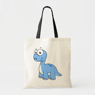 Schattigee afbeelding van een brontosaurus. tote bag