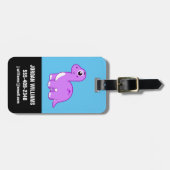 Schattigee afbeelding van een brontosaurusdinosaur bagagelabel (Voorkant horizontaal)