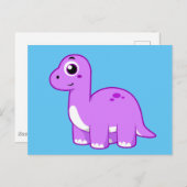 Schattigee afbeelding van een brontosaurusdinosaur briefkaart (Voorkant / Achterkant)
