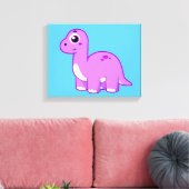 Schattigee afbeelding van een brontosaurusdinosaur canvas afdruk (Insitu (Woonkamer))