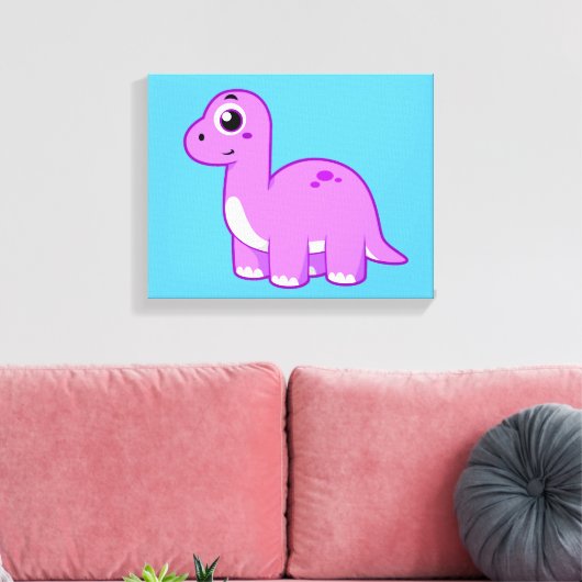 Schattigee afbeelding van een brontosaurusdinosaur canvas afdruk (Insitu (Woonkamer))
