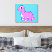 Schattigee afbeelding van een brontosaurusdinosaur canvas afdruk (Insitu (Slaapkamer))