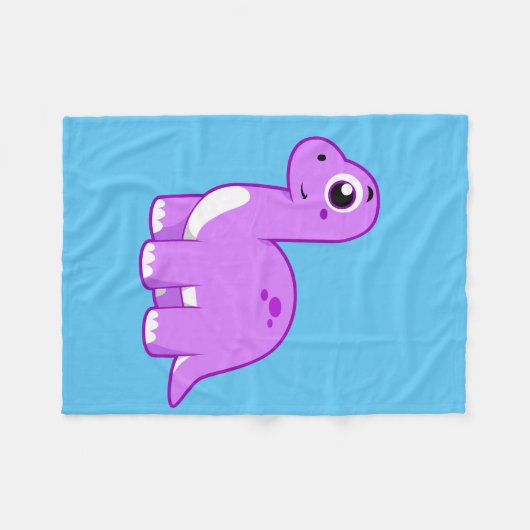 Schattigee afbeelding van een brontosaurusdinosaur fleece deken (Voorkant (Horizontaal))