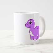 Schattigee afbeelding van een brontosaurusdinosaur grote koffiekop (Voorkant rechts)