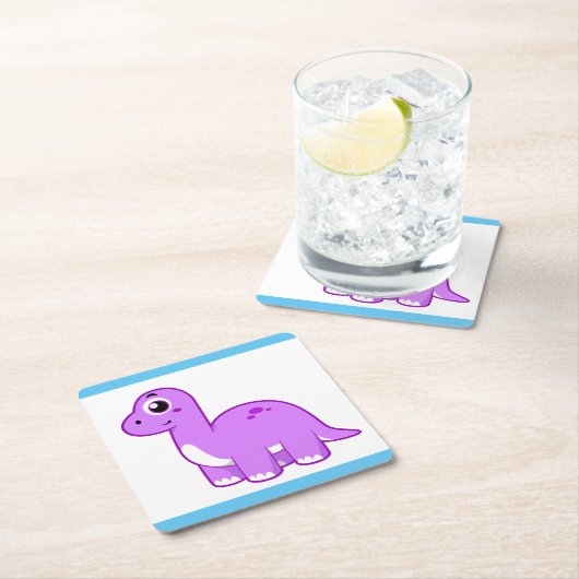 Schattigee afbeelding van een brontosaurusdinosaur kartonnen onderzetters (Insitu)