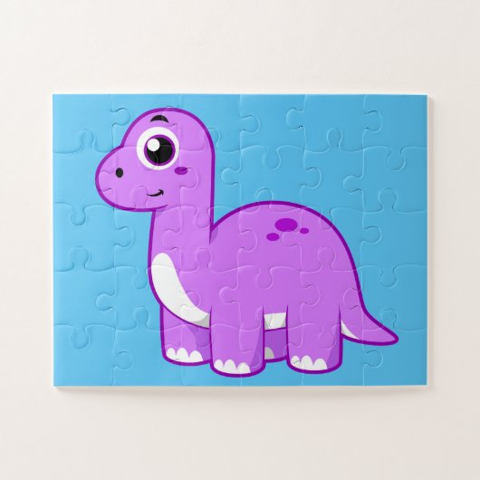 Schattigee afbeelding van een brontosaurusdinosaur legpuzzel (Horizontaal)