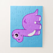 Schattigee afbeelding van een brontosaurusdinosaur legpuzzel (Verticaal)