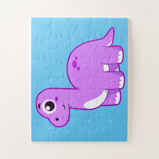 Schattigee afbeelding van een brontosaurusdinosaur legpuzzel (Verticaal)