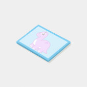 Schattigee afbeelding van een brontosaurusdinosaur post-it® notes (Schuin)
