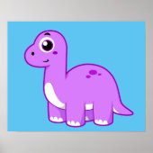 Schattigee afbeelding van een brontosaurusdinosaur poster (Voorkant)