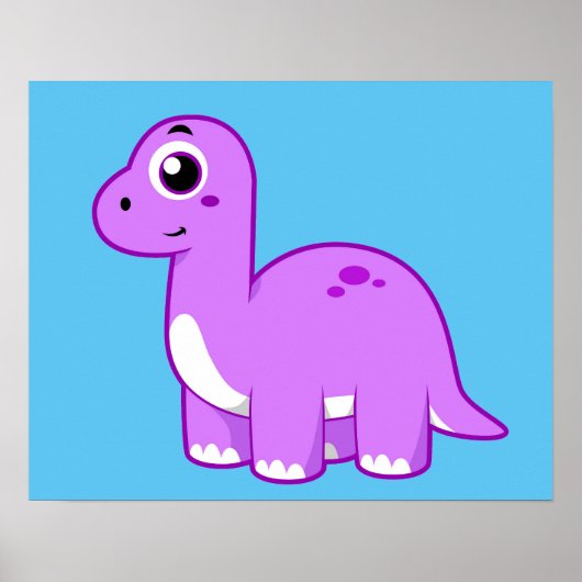 Schattigee afbeelding van een brontosaurusdinosaur poster (Voorkant)