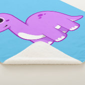 Schattigee afbeelding van een brontosaurusdinosaur sherpa deken (3/4)