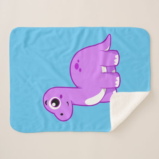 Schattigee afbeelding van een brontosaurusdinosaur sherpa deken (Voorkant (horizontaal))