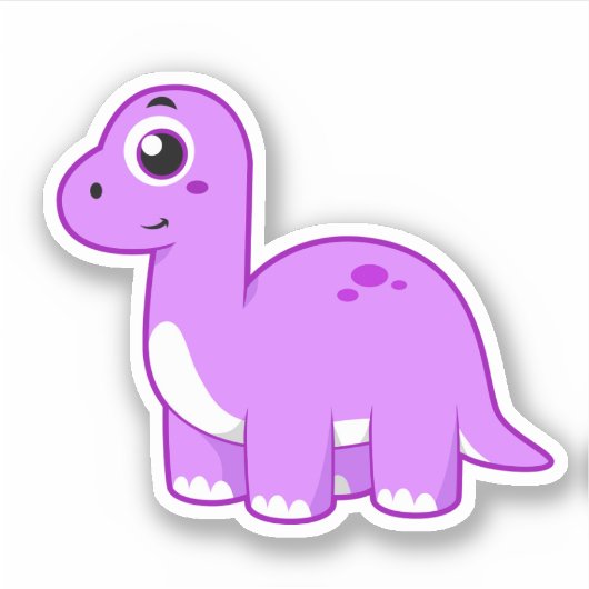 Schattigee afbeelding van een brontosaurusdinosaur sticker (Voorkant)