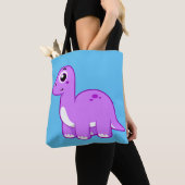 Schattigee afbeelding van een brontosaurusdinosaur tote bag (Dichtbij)