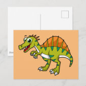 Schattigee afbeelding van een lachende spinosaurus briefkaart (Voorkant / Achterkant)