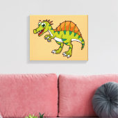 Schattigee afbeelding van een lachende spinosaurus canvas afdruk (Insitu (Woonkamer))
