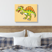 Schattigee afbeelding van een lachende spinosaurus canvas afdruk (Insitu (Slaapkamer))