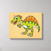 Schattigee afbeelding van een lachende spinosaurus canvas afdruk (Voorkant)