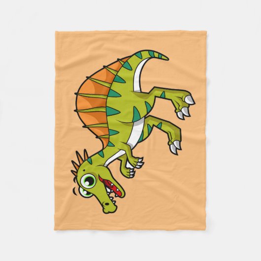 Schattigee afbeelding van een lachende spinosaurus fleece deken (Voorkant)