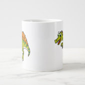 Schattigee afbeelding van een lachende spinosaurus grote koffiekop (Voorkant)